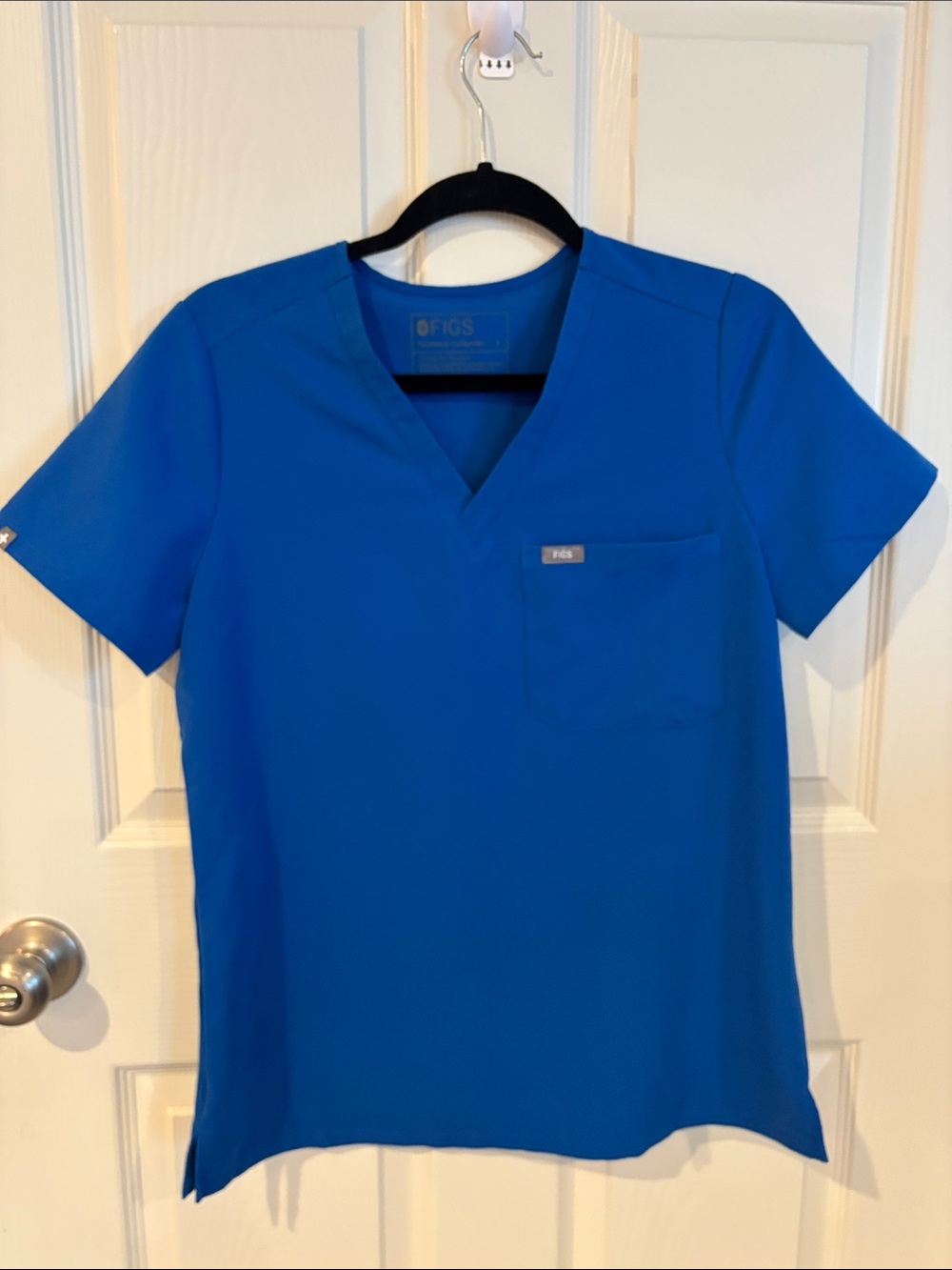 Figs Women's Catarina V-Neck Scrub Top in Royal Blue